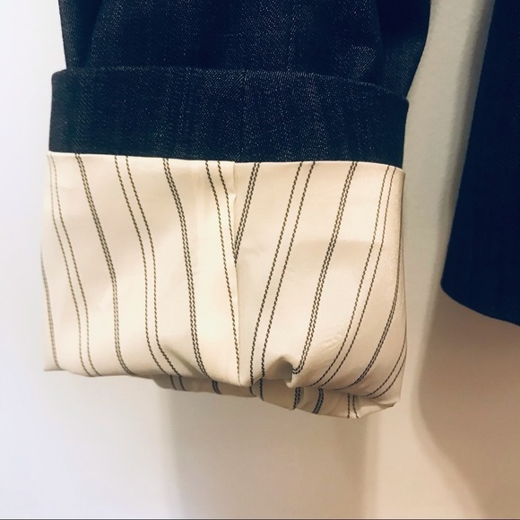 Theory Denim Look Double Breast Lined Blazer - Picture 3 of 9